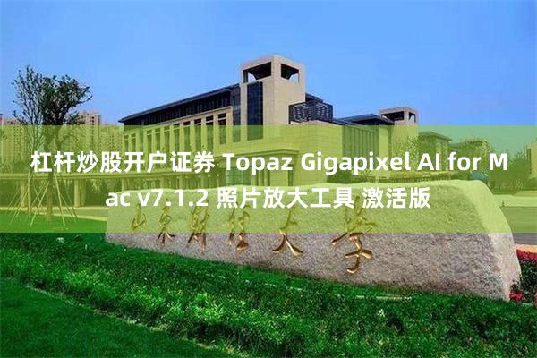 杠杆炒股开户证券 Topaz Gigapixel AI for Mac v7.1.2 照片放大工具 激活版