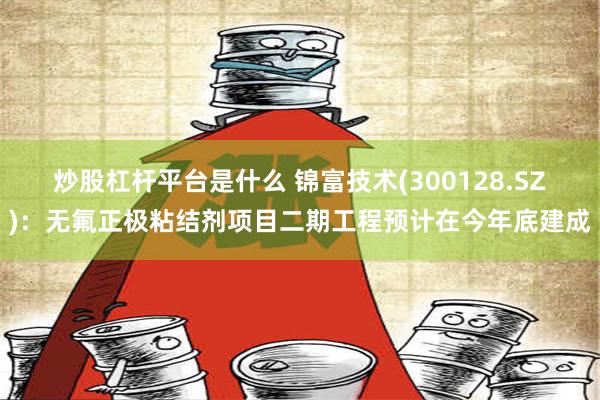 炒股杠杆平台是什么 锦富技术(300128.SZ)：无氟正极粘结剂项目二期工程预计在今年底建成